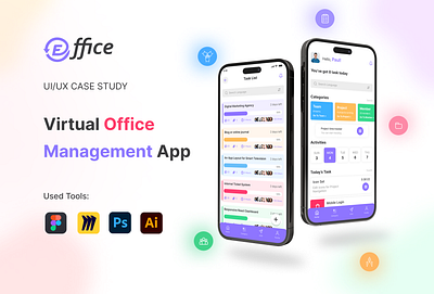 E-office UI/UX Case Study case study e office app file share app mobile app case study office management project management project timeline. remotly app team management team members time tracking app ui ux user experience user experience designer user interface user interface designer virtual office app