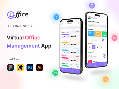 E-office UI/UX Case Study case study e office app file share app mobile app case study office management project management project timeline. remotly app team management team members time tracking app ui ux user experience user experience designer user interface user interface designer virtual office app