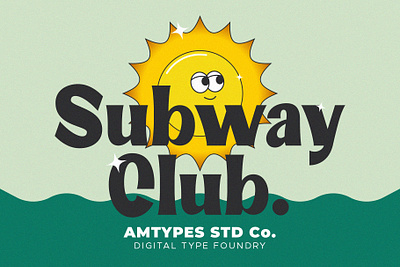 Subway Club : Display Font amtypes badge branding clean design display font font fonts hand made font illustration lettering logo poster sans serif sign subway club type foundry typeface typography