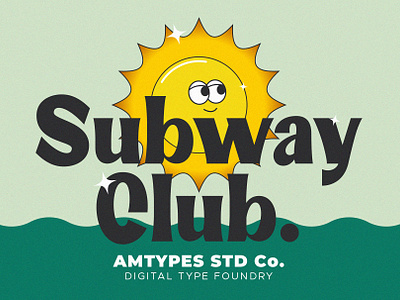 Subway Club : Display Font amtypes badge branding clean design display font font fonts hand made font illustration lettering logo poster sans serif sign subway club type foundry typeface typography