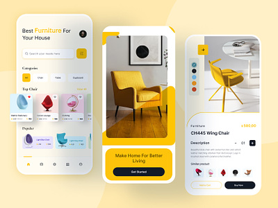 Furniture Shop App add to cart app app design chair design furniture app furniture app design furniture shop app home docer living room market marketplace mobile app modern online app online app design sale shop sofa table