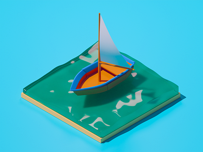 Isometric Boat - 3D 3d blender boat isometric