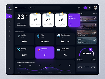 The Fancy weather Dashboard! chart dashboard design falconthought landing page ui uidesign ux weather weather app website