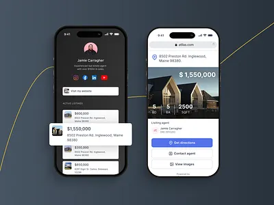 Atllas' Link-in-bio webpage design app dailyui dark dark mode darkui design mobile design mobile ui real estate ui uidesign uidesigner uiux ux uxdesign