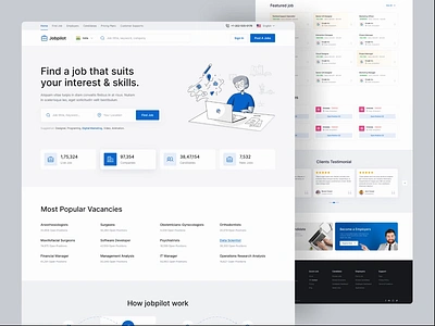 Jobpilot - Job Portal Website admin animation brand clean design designerzafor figma free web template free template job job board job portal jobpilot landing page landing page animation laravel script templatecookie ui ui animation ui design web ui website animation