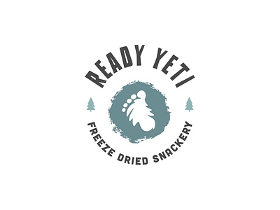 Ready Yeti - Freeze Dried Snackery Alt. bigfoot branding footprint hairy ice logo logo design mountain pnw sasquatch sasquatch foot snow trees winter yeti