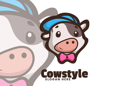 Cowstyle animal branding cute mascot design graphic design illustration logo vector