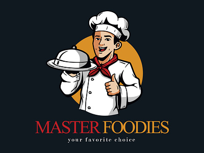 MASTER FOODIES LOGO branding circle logo circle type logo design elegant logo design eye catchy logo graphic design illustration logo