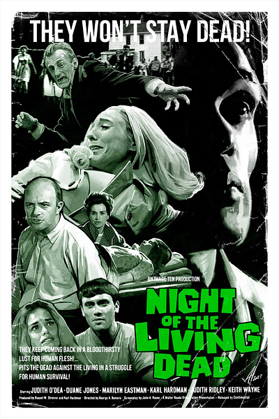 Night of the Living Dead alternative movie posters illustration