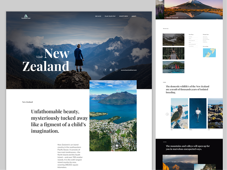 Tourism Kiwi website UI design by Partho Prothim Datta on Dribbble