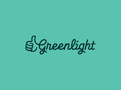 Greenlight 2 branding design go green hand icon lettering light thumbs up typography vector