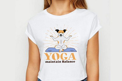 Dog yoga t-shirt branding custom custom t shirt design dog dog lover dog t shirt funny yoga illustration logo shirt t shirt typography vector