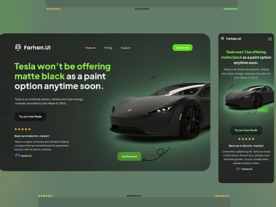 Tesla Responsive Page figma mobile mobile design ui ui design uiux ux ux design website design