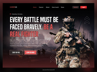 Gaming Website Landing Page design graphic design landingpage typography ui uiux ux webdesign