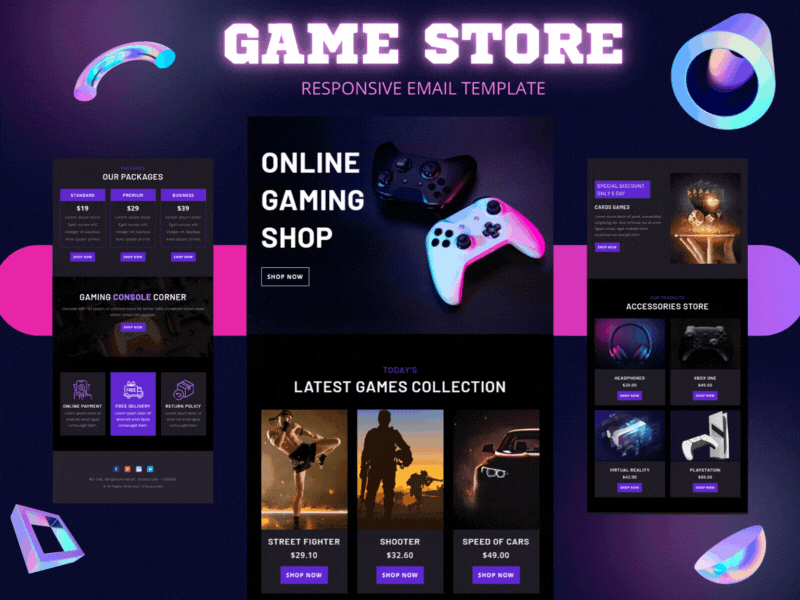 Game Store Template for Online Video Games Shop