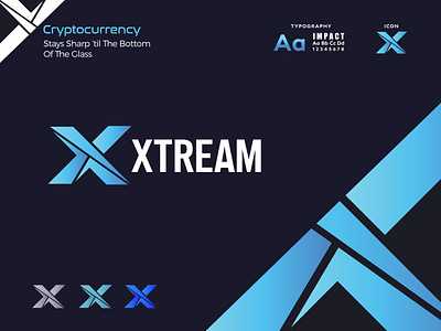 Xtream Cryptocurrency Branding 2d logo 3d logo bloackchain creative logo crypto flat logo illustration lettering logo logo design logomaker logotype minimalist logo symbol typography unique logo x icon x logo x typography xtream logo