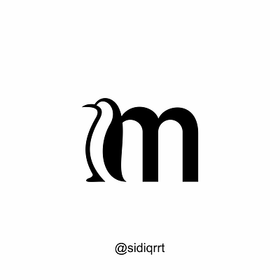 M + PENGUIN animal design graphic design icon logo minimal mlogo penguin penguinlogo