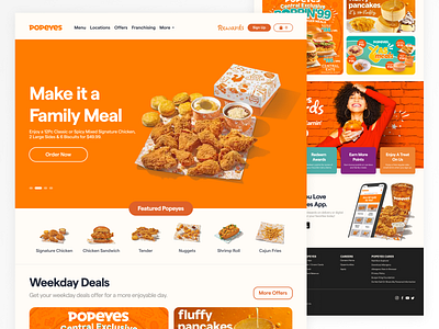 Popeyes - Restaurant Web chicken dekstop fast food figma kentucky popeyes redesign restaurant ui web
