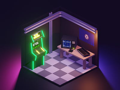 Mini Arcade Room 3d 3d arcade 3d arcade blender 3d blender arcade arcade blender blender branding design graphic design isometric isometric 3d isometric arcade isometric blender mini arcade