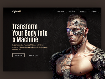 CyberFit Home Page - Future Gym - Web Design cyborg cyborg fitness cyborg web design fitness ui fitness web design fitness website future gym web design future gym website gym gym ui design gym web design gym website home page landing page design sci fi fitness web design sci fi fitness website ui sci fi gym ui design sci fi gym website sci fi web design ui design of gym website