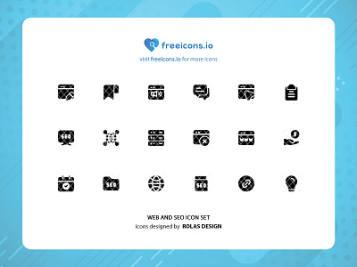 WEB AND SEO ICONS SET branding design free icons graphic design icon illustration seo icons ui vector vector logo web icons