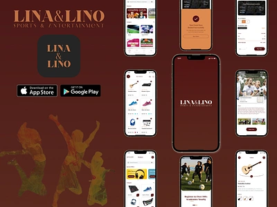 Lina & Lino Sports & Entertainment Application app mobile mobileapp ui uiux ux