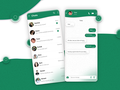 Daily UI Challenge Day - 13 (Direct Massage Page) app creative design creative ui daily ui daily ui challenge day 13 challenge direct massage direct massage page green color green color ui light theme design ui ui challenge uiux ux
