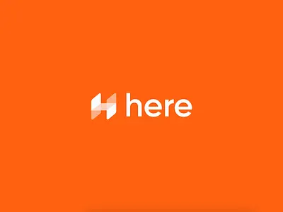 Here - Minimal abstract letter H logo. h logo letter logo logo logotype minimal logo modern orange tech