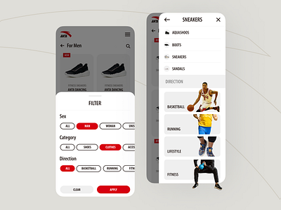 Anta | E-commerce | UI & UX App animation anta app branding design e commerce ecommerce graphic design icon illustration mobile mockup shoes shop sneakers store ui ui kit ux web