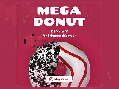 Bright banner for Mega Donut discount banner branding design discount on sale banner sale social media ui uiux ux web design