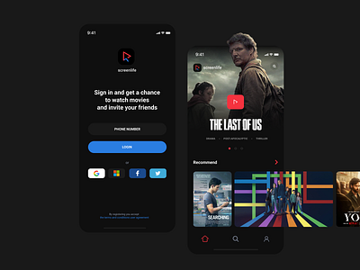 Screenlife | Streaming platform | App app branding cinema design films graphic design hbo logo look mobile netflix online product series streaming tv ui ux vector watch