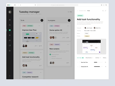 Corex - Project Management Dashboard Interaction Animations animation clean dashboard dashboard design dashboard uxui microinteraction minimal motion graphics platform design project management tool saas saas product uxui application web app web app design web application