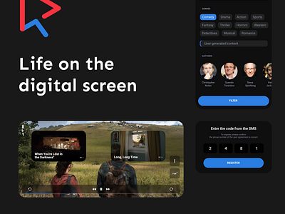 Screenlife | Streaming platform | UI-kit app branding cinema dark design directors film films graphic design hbo illustration mobile movie movies netflix product screenlife tv ui ux