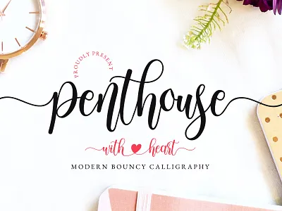 Penthouse - Heart Swash Font Script bouncy font calligraphy craft font cursive font font font with tail fonts handwriting heart font lettering love font script swash font swoosh font tail font typeface typography wedding font