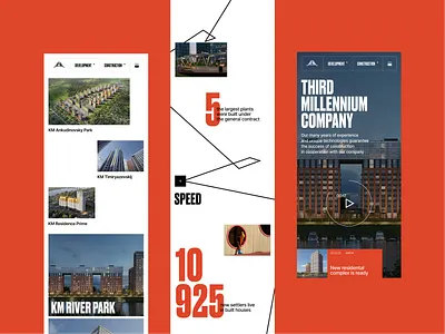 Construction company / Main building clean concept construction design developer real estate site ui ux web