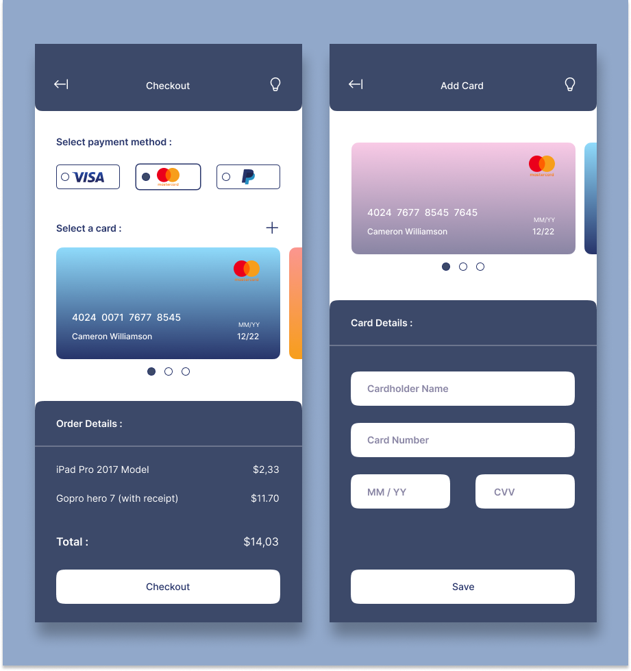 Credit card checkout - UI Challenge 02 by Sf. Mutiara on Dribbble