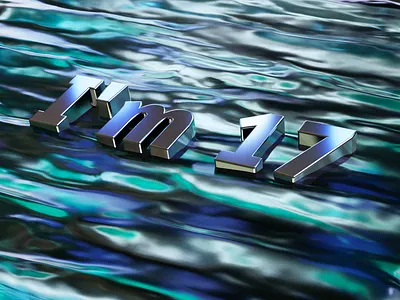 number 3d c4d number render water