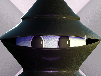 Noir Snufkin 2.0 3d 3d art atmosphere blender branding character close up design graphic graphic design illustration moomins noir portrait shapes sharp