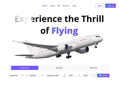 Aviation Hero Page aeroplane aviation design figma gradient hero plane ui ux web website