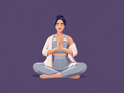 In harmony with yourself calm character freemind harmony health illustration lifestyle meditation mentalhealth mind mindfullness relax texture woman yoga