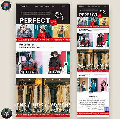Fashion Landing Page UI frontenddeveloper graphic design ui ux web design