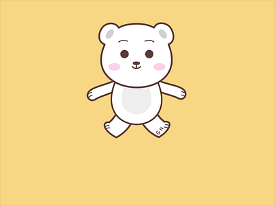 Jumping and Waving Polar Bear animal animals animation bear cartoon cute gif illustration internationalpolarbearday lottiefiles motion graphics polarbear sticker