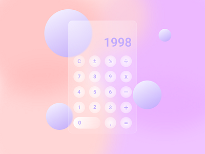 Calculator App 3d app calculator glass glassmorphism ill illustration mobile shapes ui