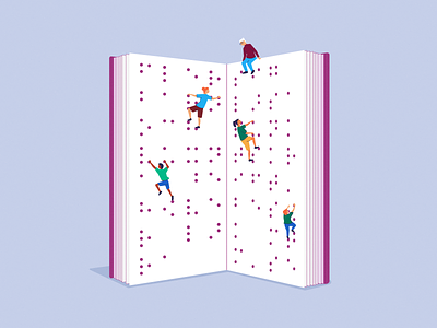 Reading braille book braille climbing editorial illustration infographic information learning populations reading vulnerable