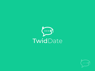 Twid Date Chat logo brand branding chat logo chat logo design chat logo png creative chat logo design graphic design green chat logo illustration logo typography vector