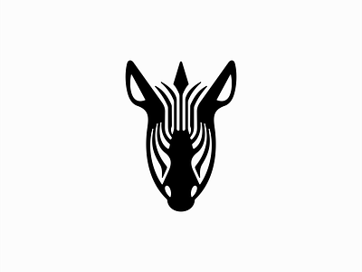 Zebra Head Logo abstract africa animal black branding design emblem head icon identity illustration lines logo mark sports stripes symbol symmetry vector zebra