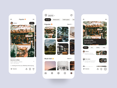 Metu - Hangout place discovery platform app app design cafe clean exlpore interface design ios minimalist mobile mobile app travel ui ux visit