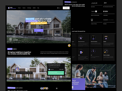 Neighbourhood Landing Page clean design concept design fintech interface landing page minimal neighbourhood purple smart city smart home startup ui ux