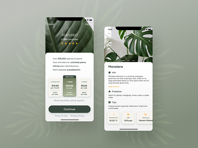 Plant Care App app design design design inspiration mobile design plant app plant care ui ui design