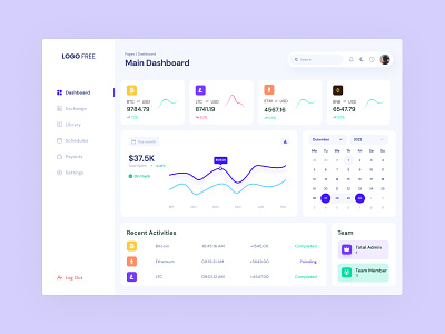 Dashboard UI Design calender dahboard dashboard dashboard ui dashboard ui design figma finace dahboard graph design light dashboard light theme dashboard side menu ui uiux design